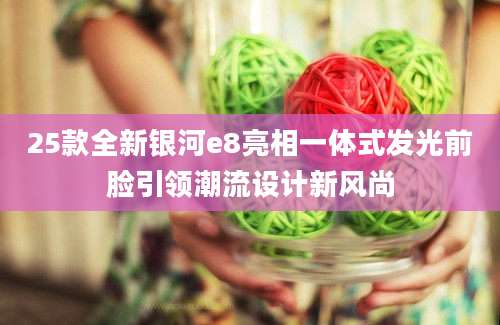 25款全新银河e8亮相一体式发光前脸引领潮流设计新风尚