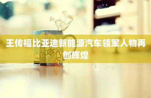 王传福比亚迪新能源汽车领军人物再创辉煌