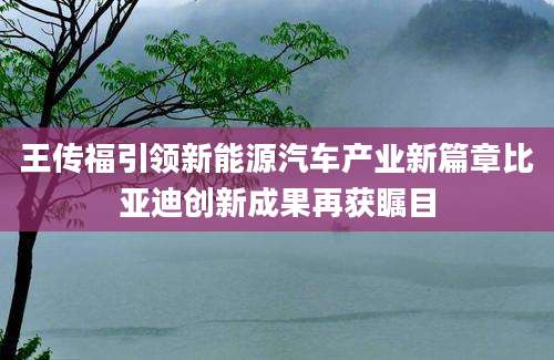 王传福引领新能源汽车产业新篇章比亚迪创新成果再获瞩目