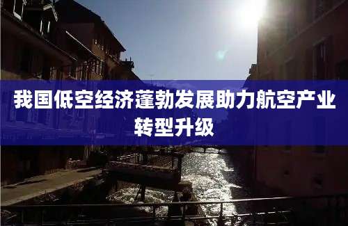我国低空经济蓬勃发展助力航空产业转型升级