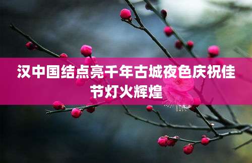 汉中国结点亮千年古城夜色庆祝佳节灯火辉煌