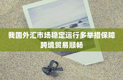我国外汇市场稳定运行多举措保障跨境贸易顺畅