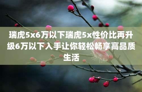 瑞虎5x6万以下瑞虎5x性价比再升级6万以下入手让你轻松畅享高品质生活