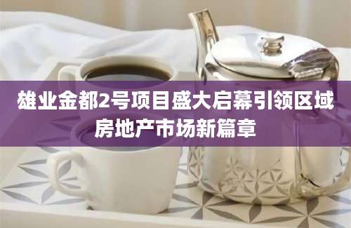雄业金都2号项目盛大启幕引领区域房地产市场新篇章