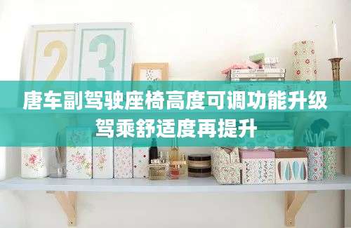 唐车副驾驶座椅高度可调功能升级驾乘舒适度再提升
