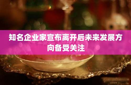 知名企业家宣布离开后未来发展方向备受关注