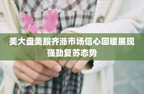 美大盘美股齐涨市场信心回暖展现强劲复苏态势