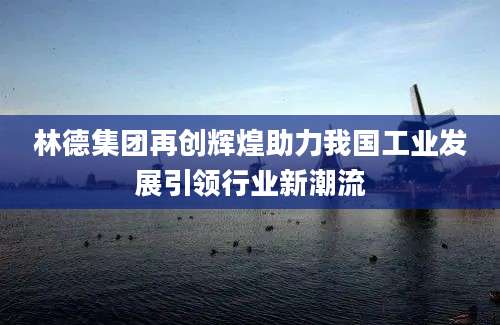 林德集团再创辉煌助力我国工业发展引领行业新潮流