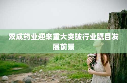 双成药业迎来重大突破行业瞩目发展前景