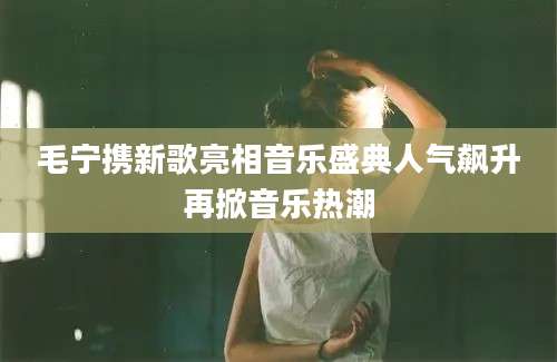 毛宁携新歌亮相音乐盛典人气飙升再掀音乐热潮