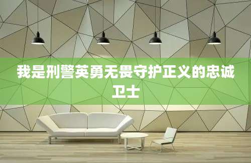 我是刑警英勇无畏守护正义的忠诚卫士
