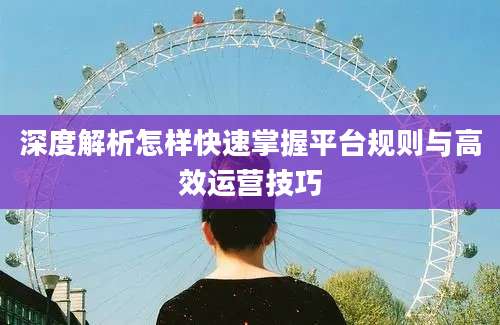 深度解析怎样快速掌握平台规则与高效运营技巧