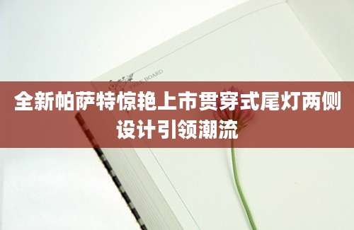 全新帕萨特惊艳上市贯穿式尾灯两侧设计引领潮流