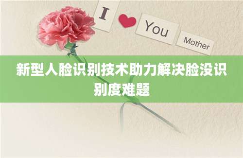 新型人脸识别技术助力解决脸没识别度难题
