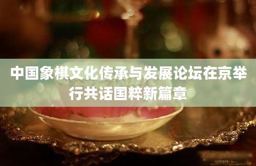 中国象棋文化传承与发展论坛在京举行共话国粹新篇章