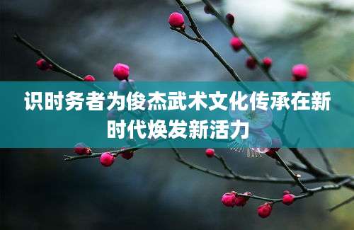 识时务者为俊杰武术文化传承在新时代焕发新活力