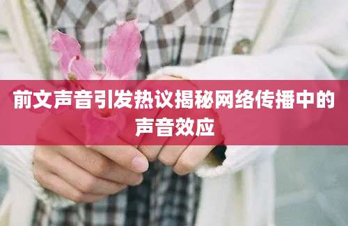 前文声音引发热议揭秘网络传播中的声音效应