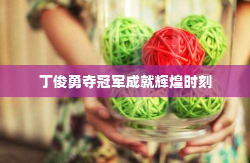 丁俊勇夺冠军成就辉煌时刻