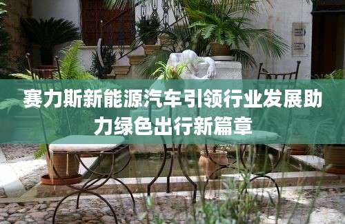赛力斯新能源汽车引领行业发展助力绿色出行新篇章
