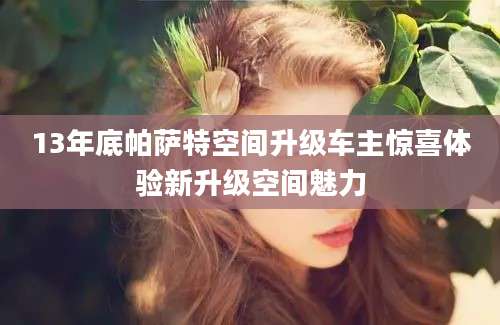 13年底帕萨特空间升级车主惊喜体验新升级空间魅力