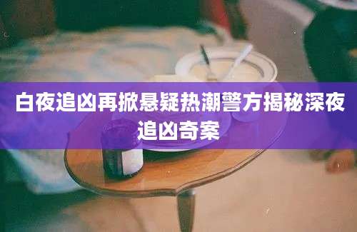 白夜追凶再掀悬疑热潮警方揭秘深夜追凶奇案
