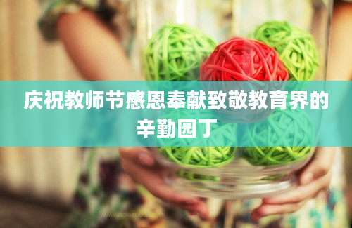 庆祝教师节感恩奉献致敬教育界的辛勤园丁