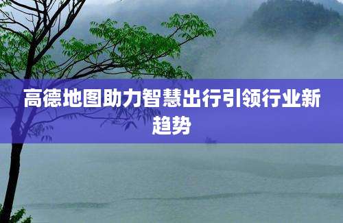 高德地图助力智慧出行引领行业新趋势