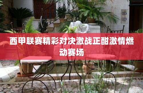 西甲联赛精彩对决激战正酣激情燃动赛场