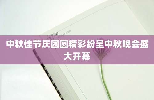 中秋佳节庆团圆精彩纷呈中秋晚会盛大开幕