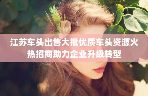 江苏车头出售大批优质车头资源火热招商助力企业升级转型