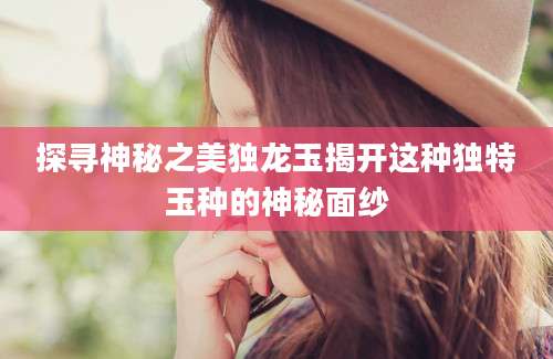 探寻神秘之美独龙玉揭开这种独特玉种的神秘面纱