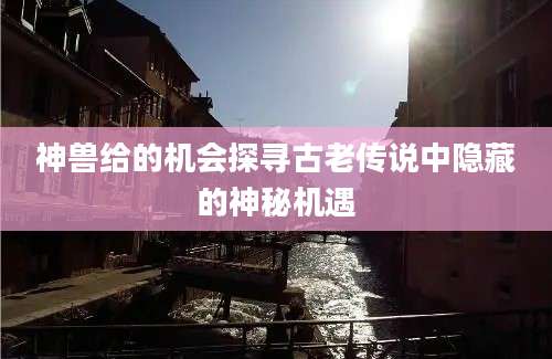 神兽给的机会探寻古老传说中隐藏的神秘机遇