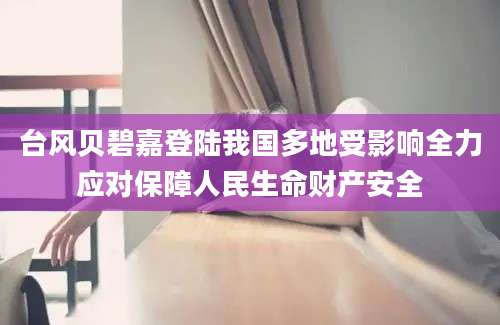 台风贝碧嘉登陆我国多地受影响全力应对保障人民生命财产安全