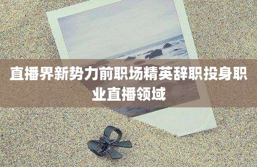 直播界新势力前职场精英辞职投身职业直播领域