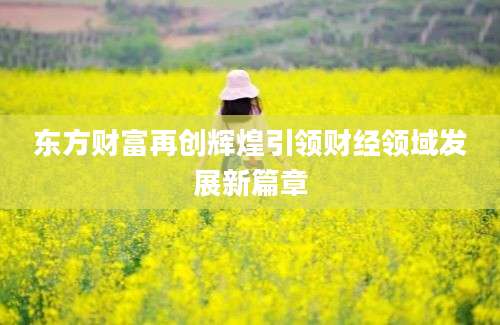 东方财富再创辉煌引领财经领域发展新篇章