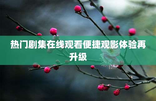 热门剧集在线观看便捷观影体验再升级