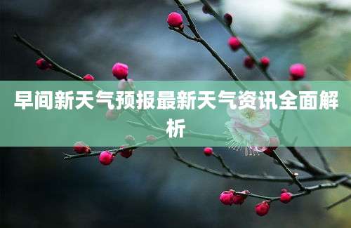 早间新天气预报最新天气资讯全面解析