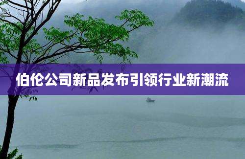 伯伦公司新品发布引领行业新潮流
