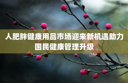 人肥胖健康用品市场迎来新机遇助力国民健康管理升级