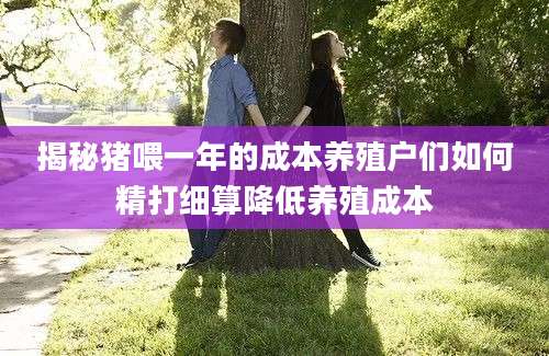 揭秘猪喂一年的成本养殖户们如何精打细算降低养殖成本