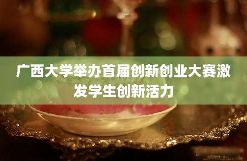 广西大学举办首届创新创业大赛激发学生创新活力