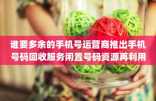谁要多余的手机号运营商推出手机号码回收服务闲置号码资源再利用