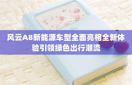 风云A8新能源车型全面亮相全新体验引领绿色出行潮流