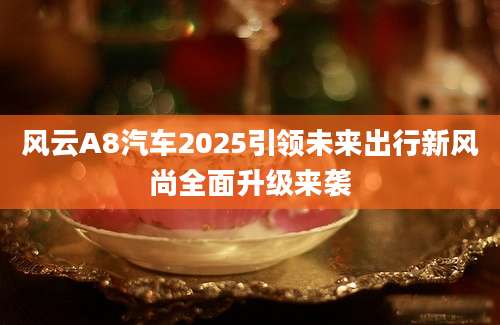风云A8汽车2025引领未来出行新风尚全面升级来袭