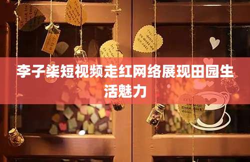 李子柒短视频走红网络展现田园生活魅力