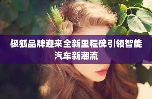 极狐品牌迎来全新里程碑引领智能汽车新潮流