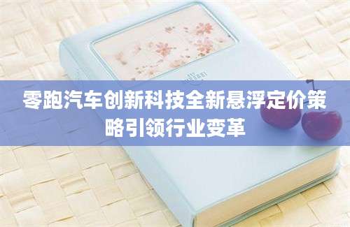 零跑汽车创新科技全新悬浮定价策略引领行业变革