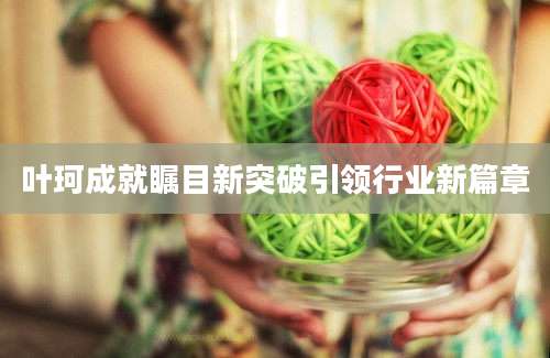 叶珂成就瞩目新突破引领行业新篇章