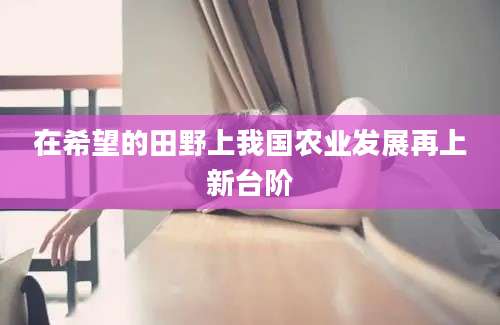 在希望的田野上我国农业发展再上新台阶