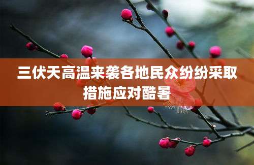 三伏天高温来袭各地民众纷纷采取措施应对酷暑